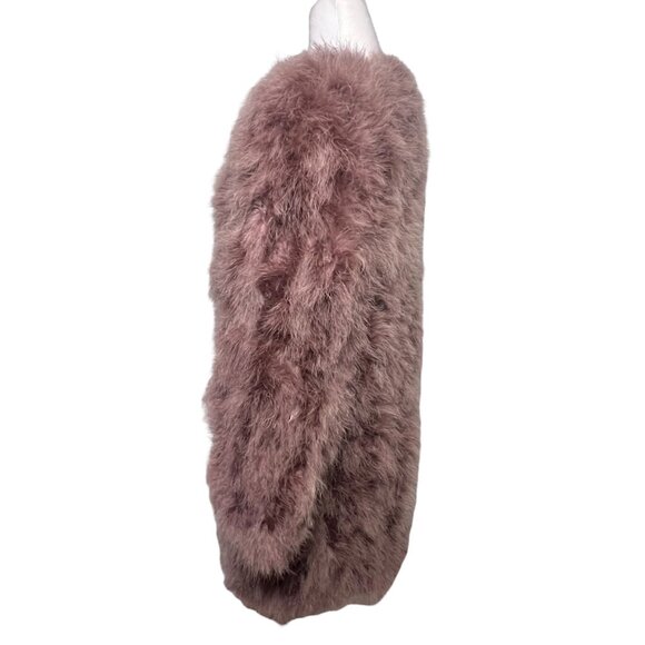 Purple Real Feather Overcoat Whimsigoth Indie Grunge Fairycore Old Money Boho L - Picture 4 of 14